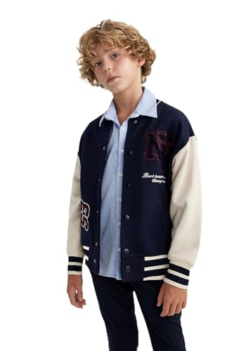 DeFacto Jungen Sweatjacke Pullover Sweatshirt und Strickjacke - Stilvolle Kinderbekleidung für Jungen Oversize Fit Crew Neck von DeFacto