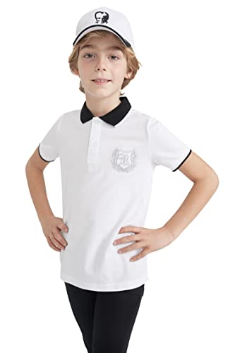 DeFacto Jungen Z7482a6 Polo Shirt, Weiß, 10-11 Jahre EU von DeFacto