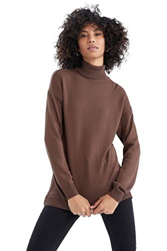 DeFacto Lang Hemden mit Langarm Tunic Hemden Brown,S von DeFacto