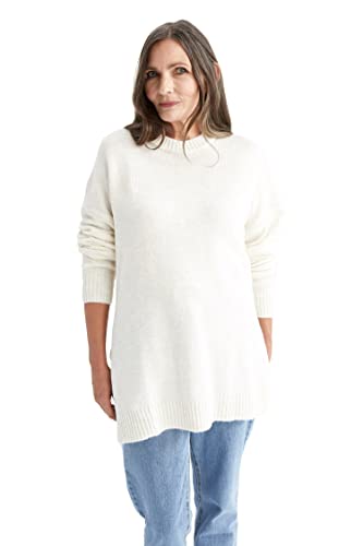 DeFacto Lang Hemden mit Langarm Tunic Hemden Ecru,XXL von DeFacto