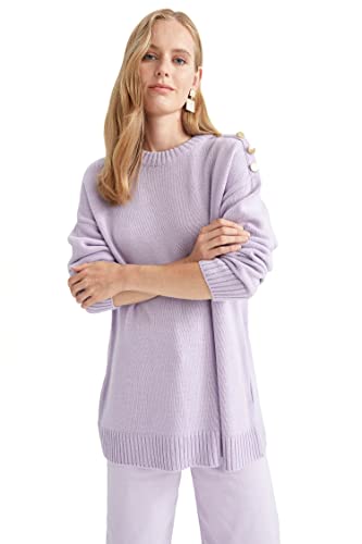 DeFacto Lang Hemden mit Langarm Tunic Hemden Lilac,L von DeFacto