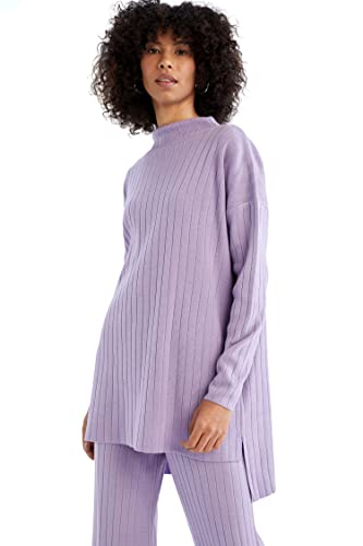 DeFacto Lang Hemden mit Langarm Tunic Hemden Lilac,M von DeFacto