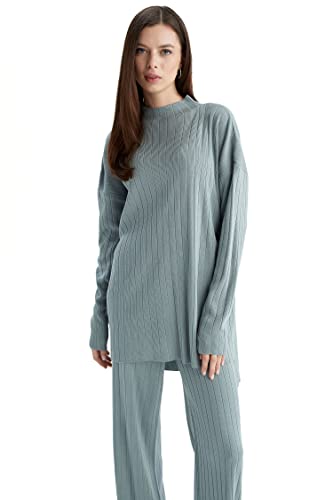 DeFacto Lang Hemden mit Langarm Tunic Hemden Mint,S von DeFacto