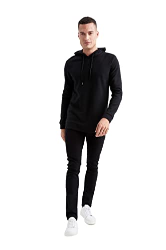 DeFacto Langarm Pullover Herren - Rundhalsausschnitt Sweatshirt für HerrenBLACK,S von DeFacto