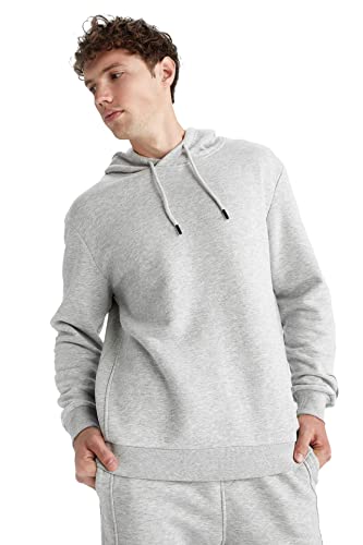 DeFacto Langarm Pullover Herren - Rundhalsausschnitt Sweatshirt für HerrenOPTIC LT.Grey Melange,M von DeFacto