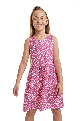 DeFacto Mädchen Kleid - Modisches Kleid für stilbewusste Mädchen,Fuchsia,8-9 Jahre von DeFacto