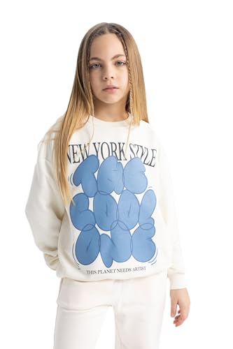 DeFacto Mädchen Sweatshirt - Gemütliche Fleecepullover und Pullover für Kinder - Pullover und Sweatshirts für Mädchen von DeFacto