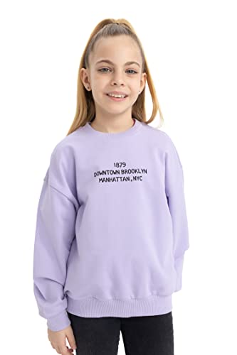 DeFacto Mädchen Z4188a6 Sweatshirt, Lila, 5-6 Jahre EU von DeFacto