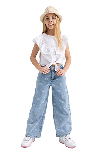 DeFacto Mädchen Z4709a6 Pants, Blau, 13-14 Jahre EU von DeFacto