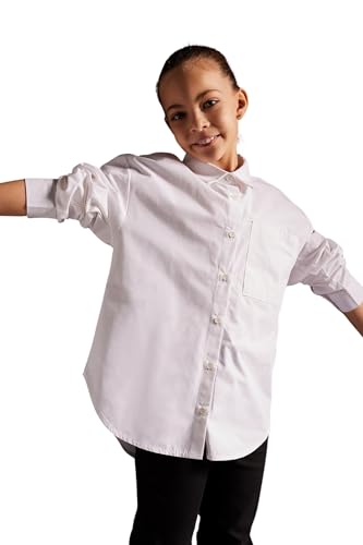 DeFacto Mädchen Z4894A6 Tunic Shirt, White, 8/9 Y von DeFacto