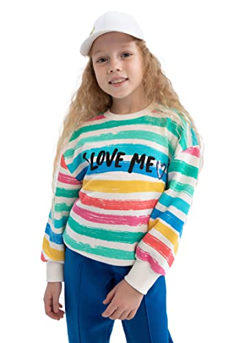 DeFacto Mädchen Z5595a6 Sweatshirt, Ecru, 6-7 Jahre EU von DeFacto