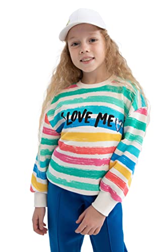 DeFacto Mädchen Z5595a6 Sweatshirt, Ecru, 8-9 Jahre EU von DeFacto