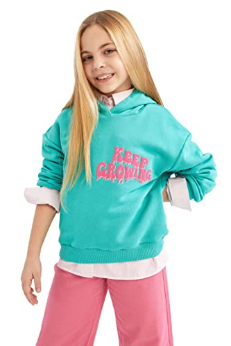 DeFacto Mädchen Z5596a6 Sweatshirt, Grün, 8-9 Jahre EU von DeFacto