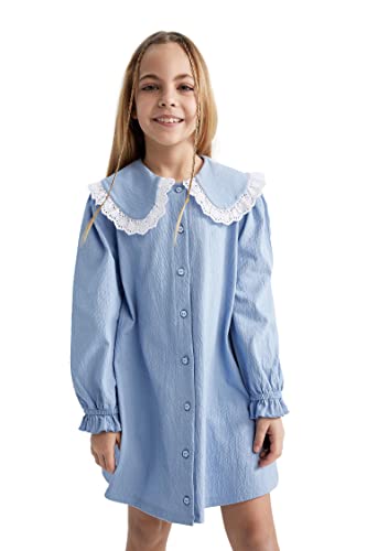 DeFacto Mädchen Z5698a6 Dress, Blau, 10-11 Jahre EU von DeFacto