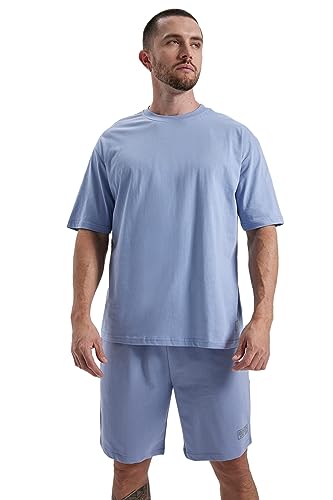 DeFacto Men's A1624AX T-Shirt, Blue, XS von DeFacto