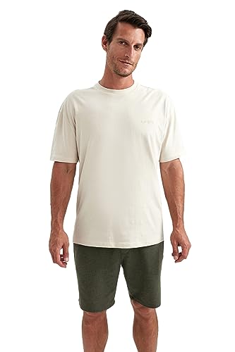 DeFacto Men's B0662AX T-Shirt, BEIGE, XXL DeFacto Men's B0662AX T-Shirt, BEIGE, XXL von DeFacto