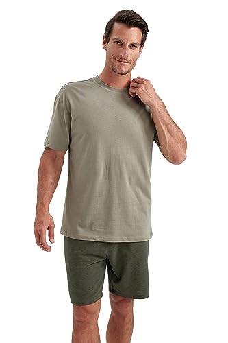 DeFacto Men's B0662AX T-Shirt, LT.Khaki, XXL von DeFacto