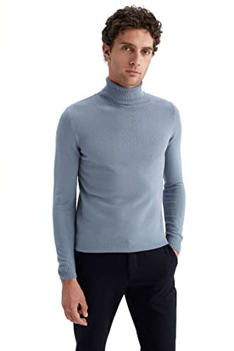 DeFacto Men's R1124AZ Pullover Sweater, LT.Blue, M von DeFacto