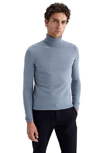 DeFacto Men's R1124AZ Pullover Sweater, LT.Blue, XXL von DeFacto