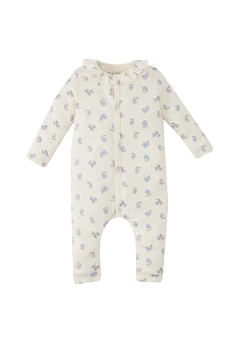 DeFacto Overalls & Jumpsuits für Mädchen, Bequeme Overalls für Baby-Mädchen, Süßer Strampler Baby Mädchen, Romper Baby Overall Frühling,Ecru,12-18 Monate von DeFacto