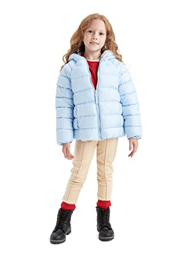 DeFacto Puffer Mantel für Mädchen - Gesteppt Jacke Für Mädchen LT.Blue,4/5 Y von DeFacto