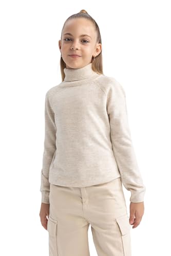 DeFacto Pullis für Mädchen - Pullover für Mädchen Vielseitige Mädchenbekleidung für jeden Anlass, Warm und Trendig Regular Fit Turtle Neck von DeFacto