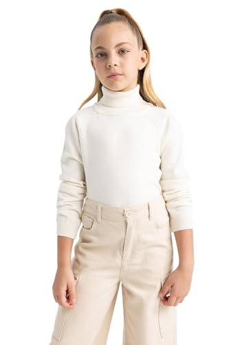 DeFacto Pullis für Mädchen - Pullover für Mädchen Vielseitige Mädchenbekleidung für jeden Anlass, Warm und Trendig Regular Fit Turtle Neck von DeFacto
