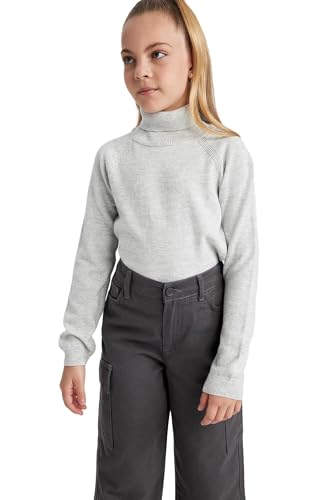 DeFacto Pullis für Mädchen - Pullover für Mädchen Vielseitige Mädchenbekleidung für jeden Anlass, Warm und Trendig Regular Fit Turtle Neck von DeFacto