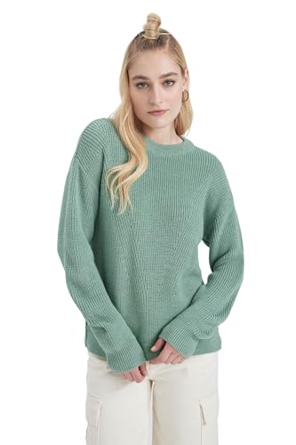 DeFacto Pullover Damen Langarm Blusen & Tuniken - Pullover Damen Winter Sweater Regular Fit Crew Neck von DeFacto