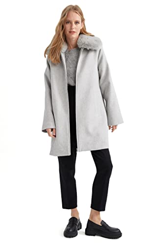 DeFacto Regenjacke für Damen WinterMantel für Damen Grey,S von DeFacto