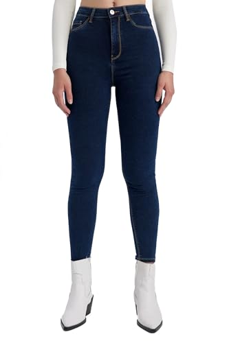 DeFacto Super Skinny Jeans High Waist Damen - Strecth Jeggings Damen High Waist Hosen Jegging von DeFacto