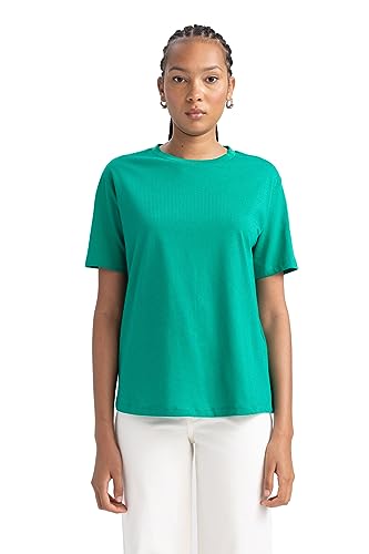 DeFacto Women's B0642AX T-Shirt, Green, Large von DeFacto