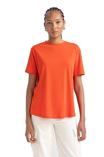 DeFacto Women's B0642AX T-Shirt, RED, Large von DeFacto