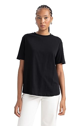 DeFacto Women's B0642AX T-Shirt, T.Black, Large von DeFacto