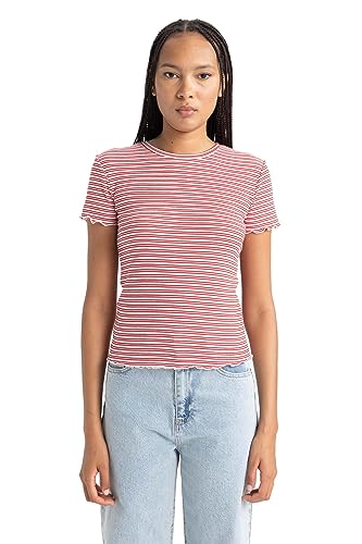 DeFacto Women's B0645AX T-Shirt, RED, M von DeFacto