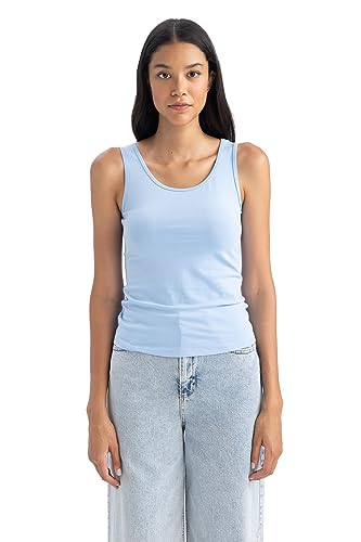 DeFacto Women's B0652AX T-Shirt, LT.Blue, X-Large von DeFacto