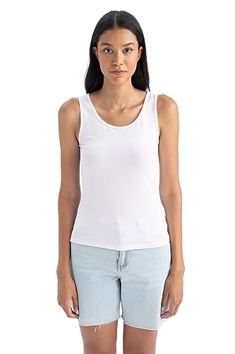DeFacto Women's B0652AX T-Shirt, White, X-Large von DeFacto