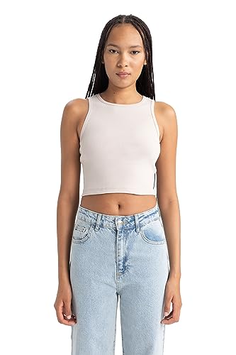 DeFacto Women's B0658AX T-Shirt, BEIGE, Large von DeFacto