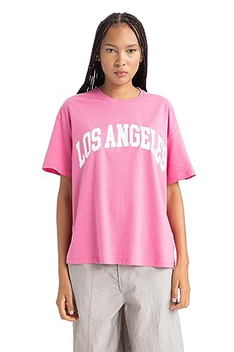 DeFacto Women's B0661AX T-Shirt, PINK, Large von DeFacto