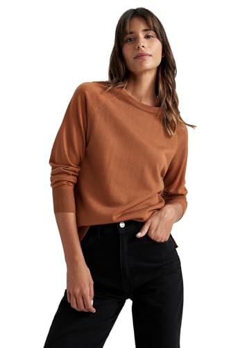 DeFacto Women's I6913AZ Pullover Sweater, Brown, XS von DeFacto