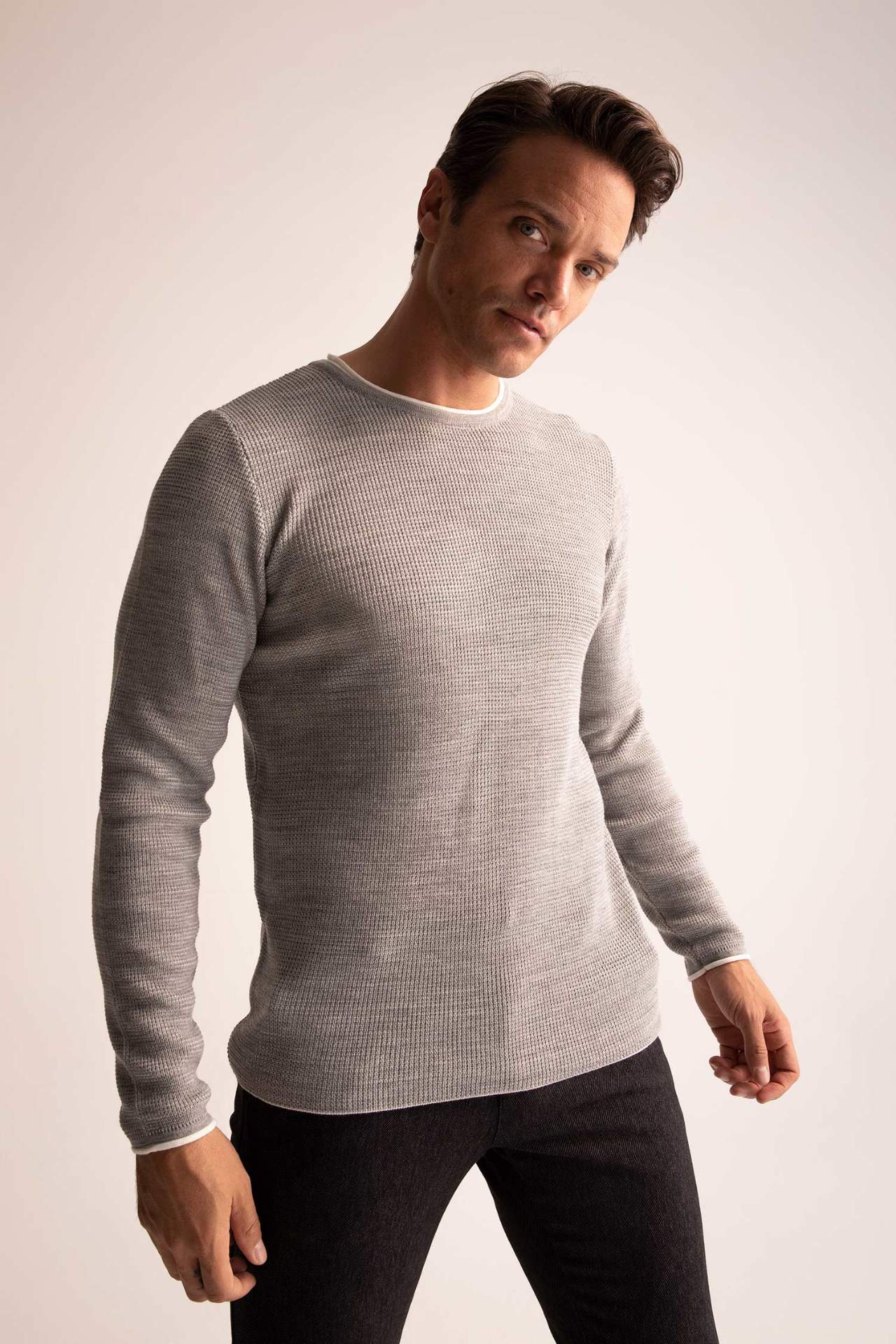 Herren Slim Fit Strickpullover von DeFacto