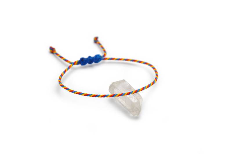 Seil Armband Blau Gelb Rot | 2 Mm Dünnes Rundseil Geflochten Mit Wachsfaden Schiebeknoten Und Wasserdicht #p6 von DeFilEnBracelet