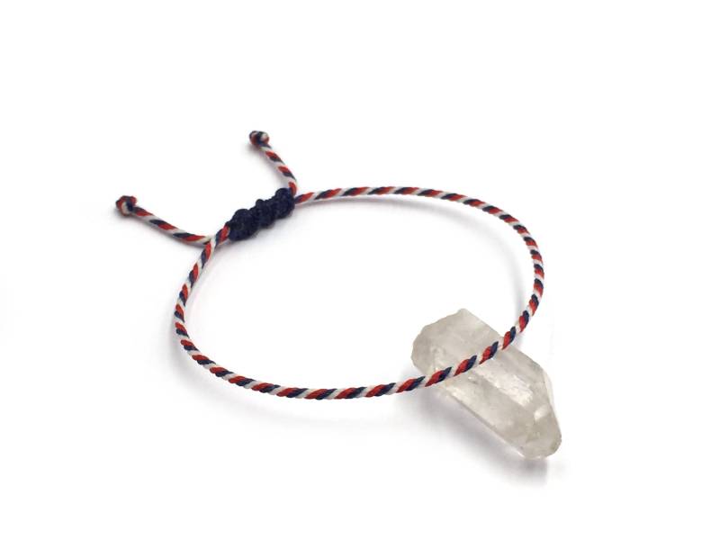 Seil Armband Dunkelblau Weiß Rot | 2 Mm Dünnes Rundseil Geflochten Mit Wachsfaden Schiebeknoten Und Wasserdicht #p9 von DeFilEnBracelet