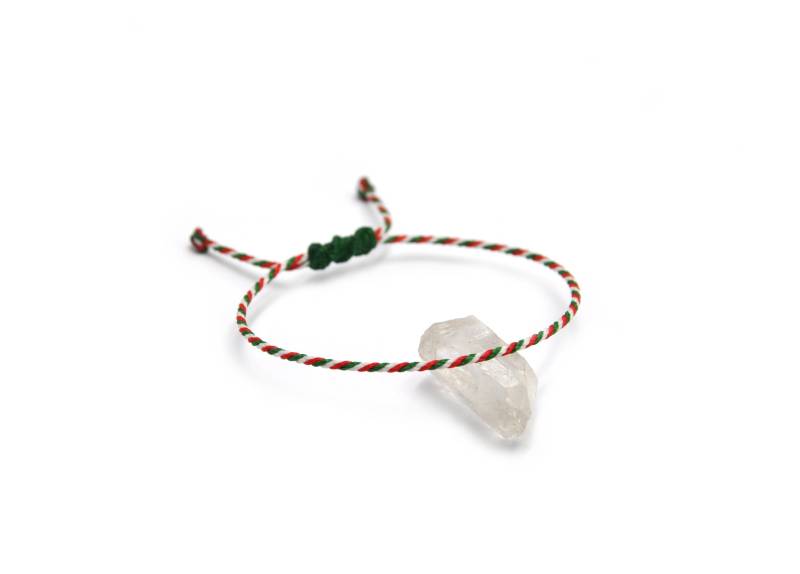 Seil Armband Grün Rot Weiß | 2 Mm Dünnes Rundseil Geflochten Mit Wachsfaden Schiebeknoten Und Wasserdicht #p8 von DeFilEnBracelet