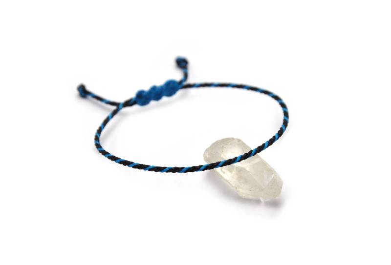 Seil Armband Schwarz & Blau | 2 Mm Dünnes Rundseil Geflochten Mit Wachsfaden Schiebeknoten Und Wasserdicht #bi10 von DeFilEnBracelet