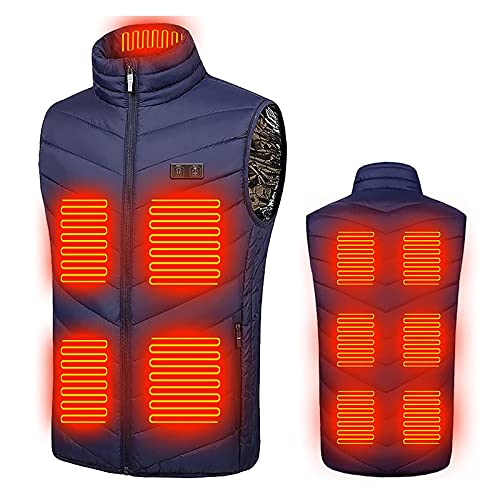 DeHolifer Beheizte Weste mit 11 Heizbereiche USB Elektrische Beheizbare Weste Große Größe Heizweste Winterjacke Herren Damen Beheizbare Jacke Winter Weste für Outdoor Skifahren von DeHolifer