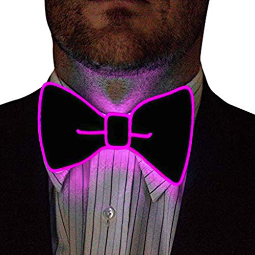 Herren LED Beleuchten Fliege Krawatte, Männer Baumwolle Hochzeit Fliege Anziehen Anzug Krawatte Wellenpunkt Prom Krawatte Eleganter Gentleman Krawatte in verschiedenen Farben (4.75 inches, C) von DeHolifer