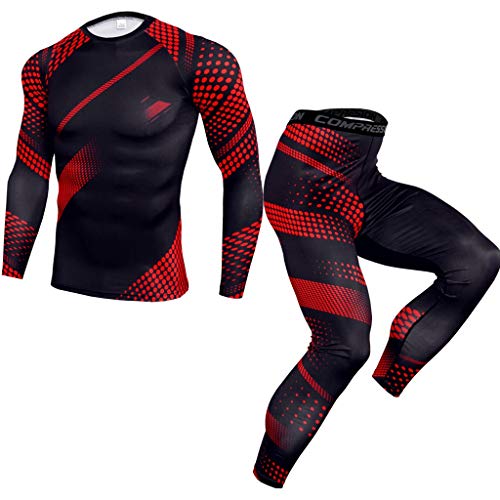 DeHolifer Herren Seamless Funktionsunterwäsche Thermo Xtreme 2.0 Set Thermounterwäsche Skiunterwäsche Atmungsaktiv Fitness Hose Pro Cool Compression Tights Funktionswäsche Pants S-3XL von DeHolifer