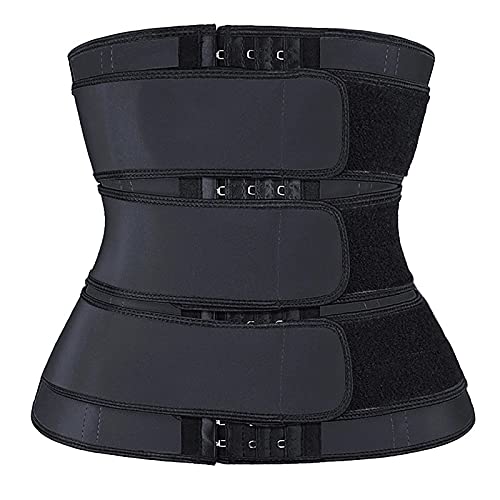 DeHolifer Korsett Damen Bauchweg Sport Waist Trainer Corset Belt Verstellbar Shapewear Stark Formend Gürtel Taillenformer Übergröße Body Shaper Frauen Bauchweggürtel Korsett Trimmer, Schwarz, S von DeHolifer