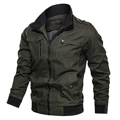 DeHolifer Vintage Jacke Herren Winter Herbst Arbeitsjacke Arbeitsjacke Übergangsjacke Cargo Jacken Männer Winterjacke Casual Softshelljacke Motorradjacke Outdoorjacke Mantel von DeHolifer